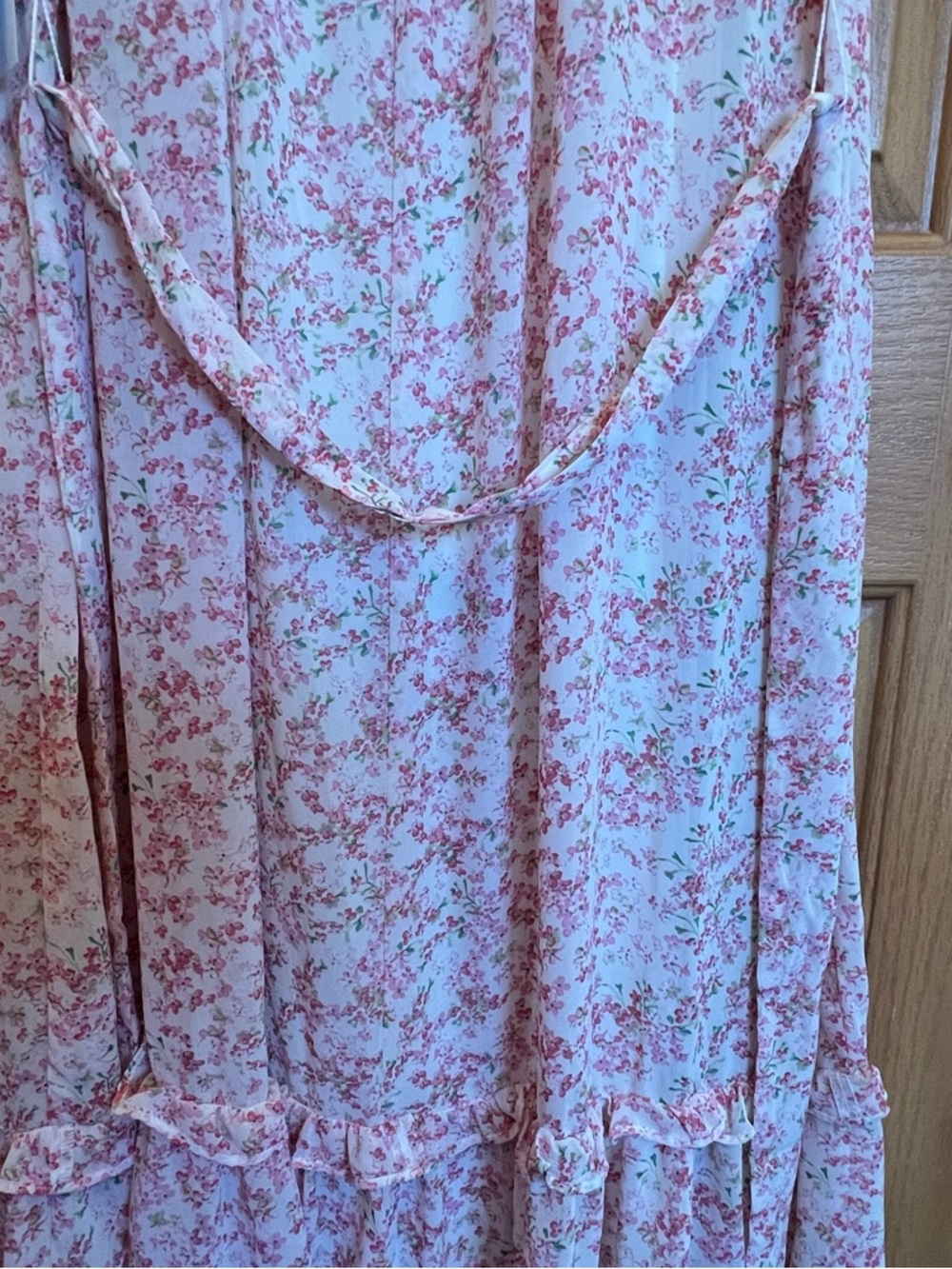 Emma & Michele Pink Floral Ruffled Maxi Dress - Picture 12 of 14